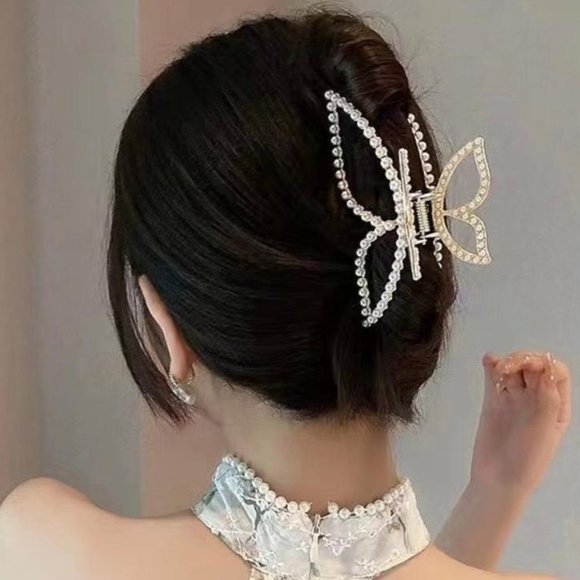 ♥️ very popular ♥️ valance clip butterfly pearl - Picture 3 of 4